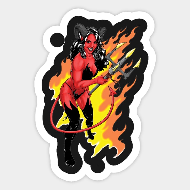 Devil Girl Sticker by Blacky Shepherd